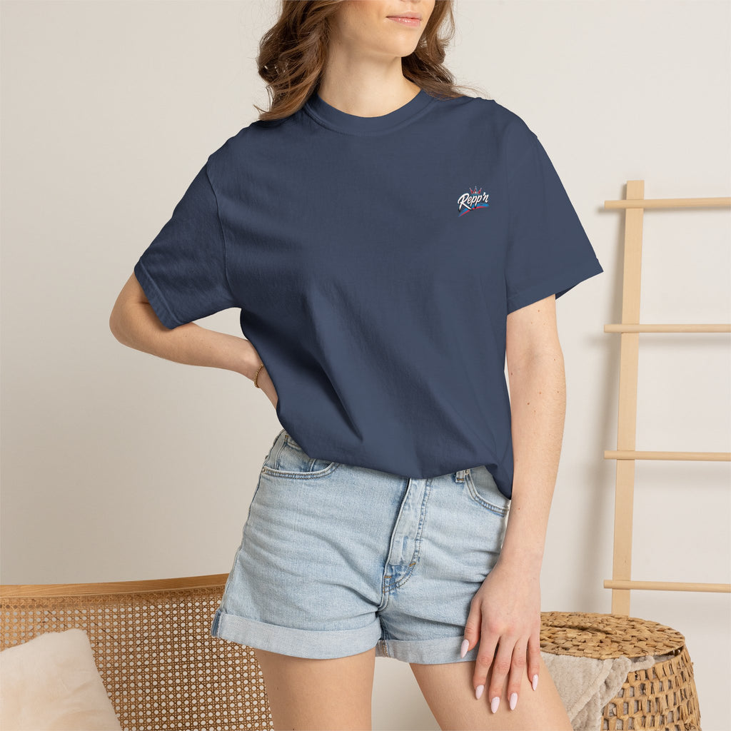 Repp'n Miami Sunset Skyline T-shirt | Retro Palm Beach City Tee